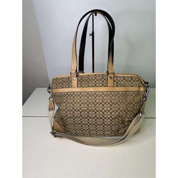 Coach Carryall Large Shoulder-Tote Bag Brown Canvas  F77166 - Picture 1 of 15